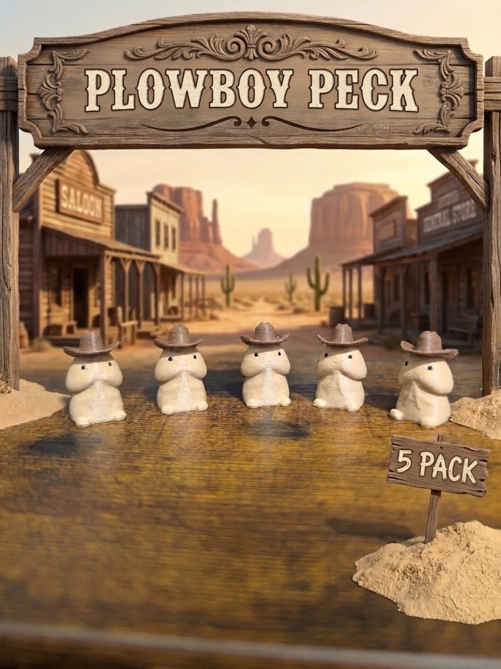 PLOWBOY PECK! Pack of 5 Cowboy Peckers